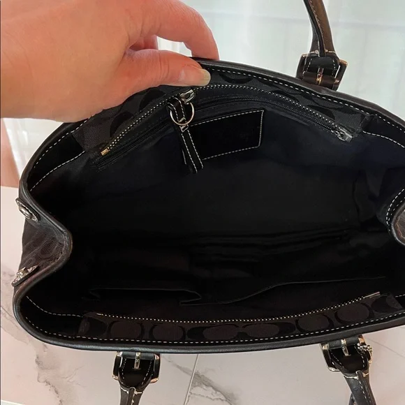 Vintage Coach Hamptons Black Signature Canvas Satchel Doctor Bag - Picture 6 of 8